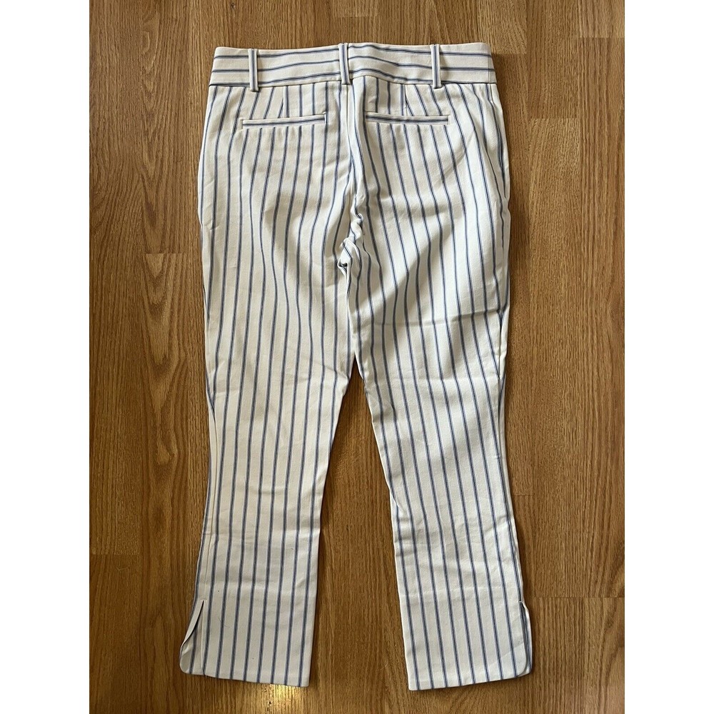Anthropologie The Essential Slim Striped Crop Trouser Pants Size 2 - Picture 4 of 9